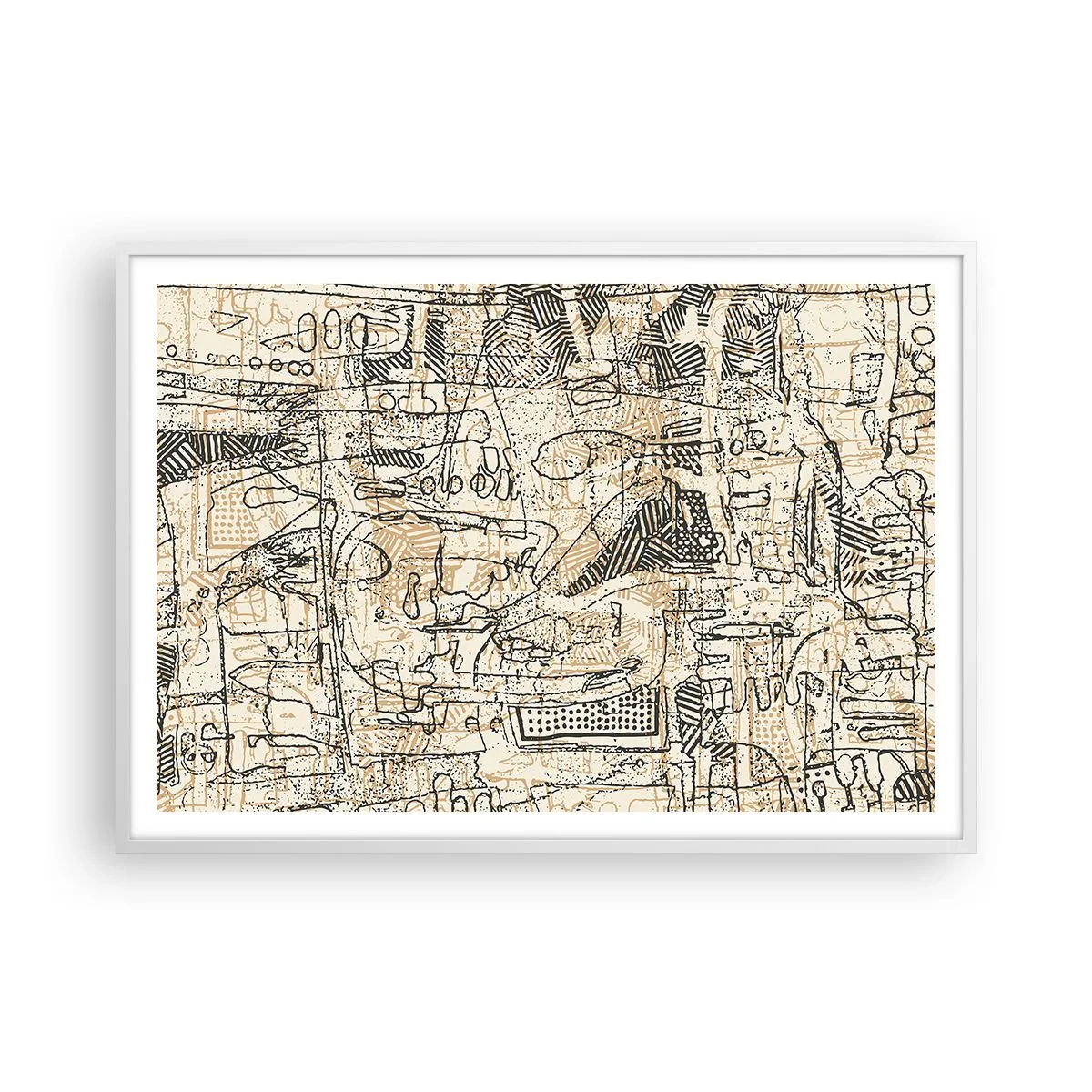 Affiche dans un cadre blanc - Poster - Il attend d'être décodé - 100x70 cm