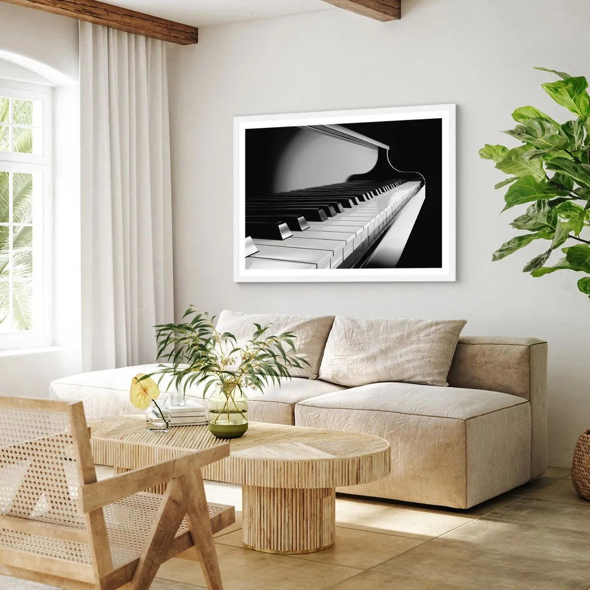 Affiche dans un cadre blanc - Poster - Harmonie des formes et des couleurs - 100x70 cm