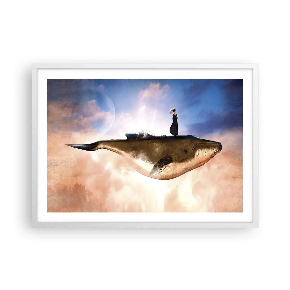 Affiche dans un cadre blanc - Poster - Voyage irréel - 70x50 cm