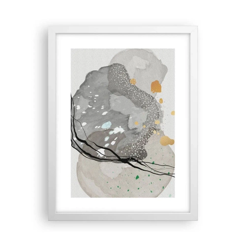 Affiche dans un cadre blanc - Poster - Composition organique - 30x40 cm