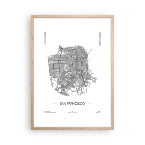 Affiche dans un chêne clair - Poster - Anatomie de San Fransisco - 50x70 cm