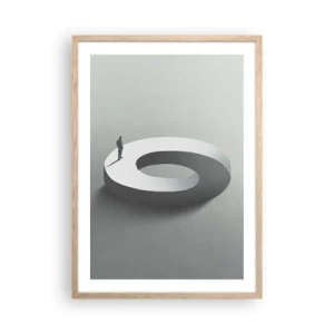 Affiche dans un chêne clair - Poster - Et sois intelligent ici - 50x70 cm