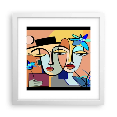 Affiche dans un cadre blanc - Poster - Le Rendez-vous de Picasso - 30x30 cm