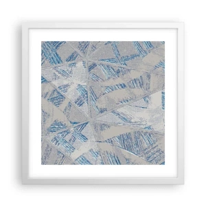 Affiche dans un cadre blanc - Poster - Dans un labyrinthe bleu-gris - 40x40 cm