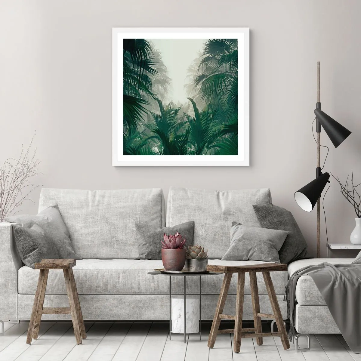 Affiche dans un cadre blanc - Poster - Secret tropical - 60x60 cm