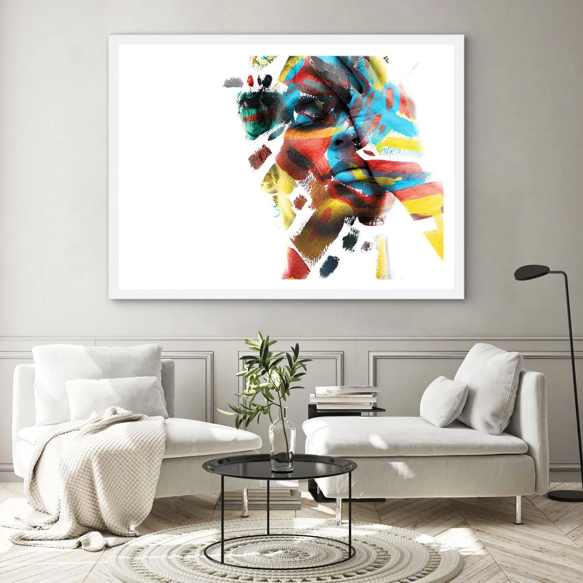 Affiche dans un cadre blanc - Poster - Personnalité colorée - 70x50 cm