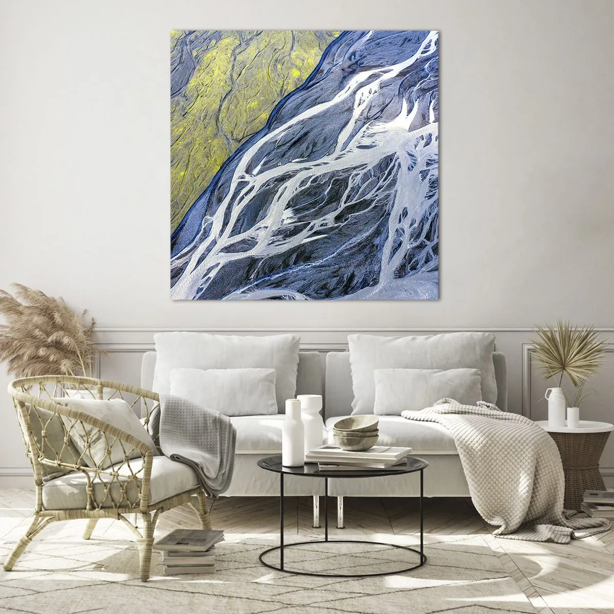 Impression sur verre - Image sur verre - Peintures rupestres de la nature - 40x40 cm