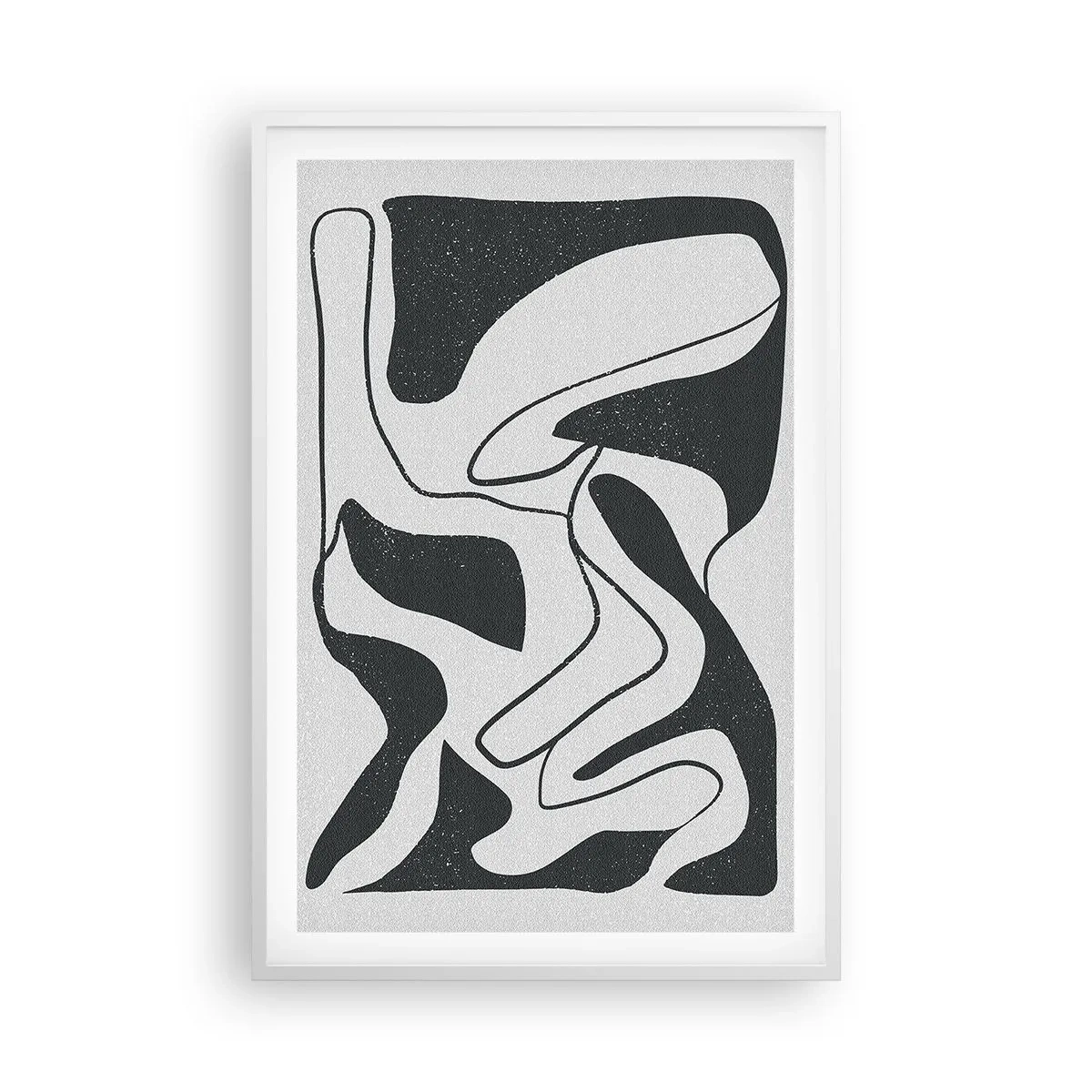 Affiche dans un cadre blanc - Poster - Amusement de labyrinthe abstrait - 61x91 cm