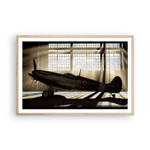 Affiche dans un chêne clair - Poster - Le repos du guerrier - 91x61 cm
