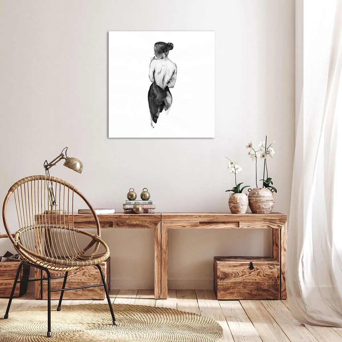 Impression sur toile - Image sur toile - Auprès d'elle, le monde disparaît - 50x50 cm