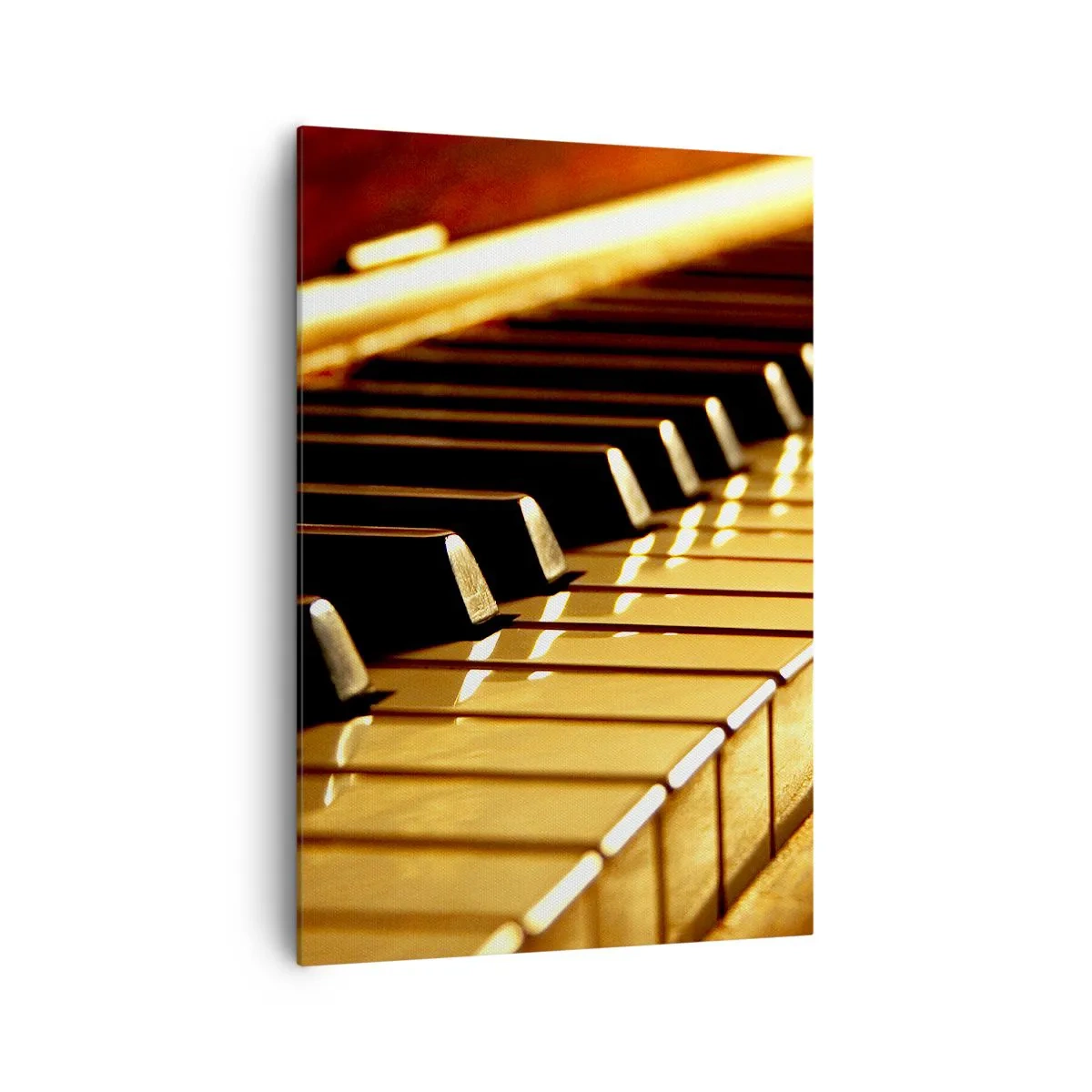 Impression sur toile - Image sur toile - Clavier de piano sous un éclairage doré - 70x100cm - Des possibilités infinies - Décoration murale moderne pour le salon et la chambre ARTTOR