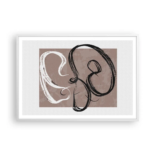 Affiche dans un cadre blanc - Poster - Composition – la recherche de la plénitude - 100x70 cm
