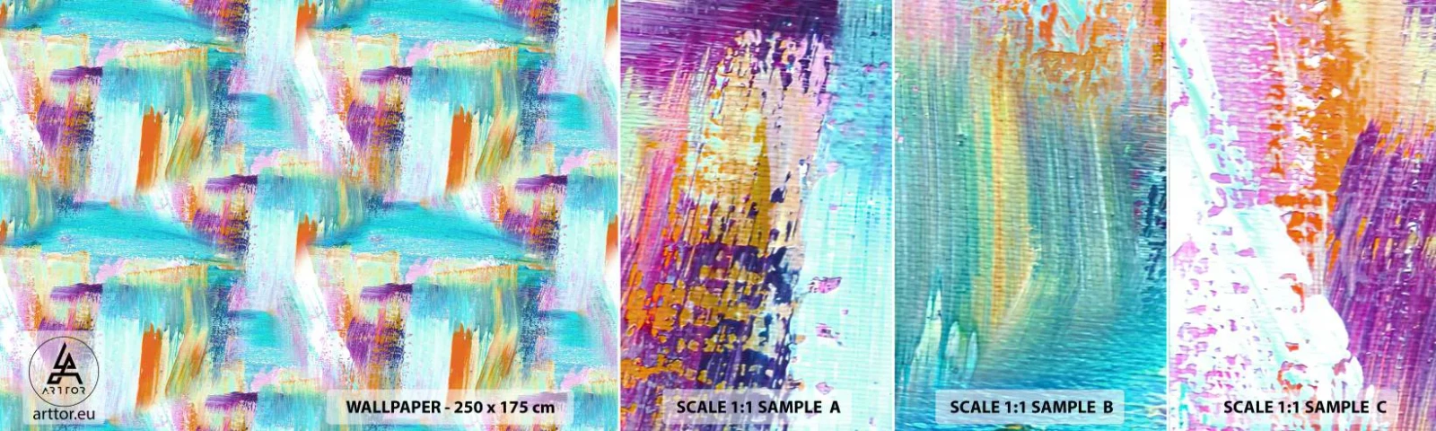 Échantillon De Papier Peint Standard Eco - Labyrinthe reluisant - Abstraction, Morceau, Peinture - 100x30 cm