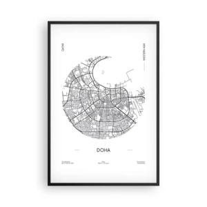 Affiche dans un cadre noir - Poster - Anatomie de Doha - 61x91 cm