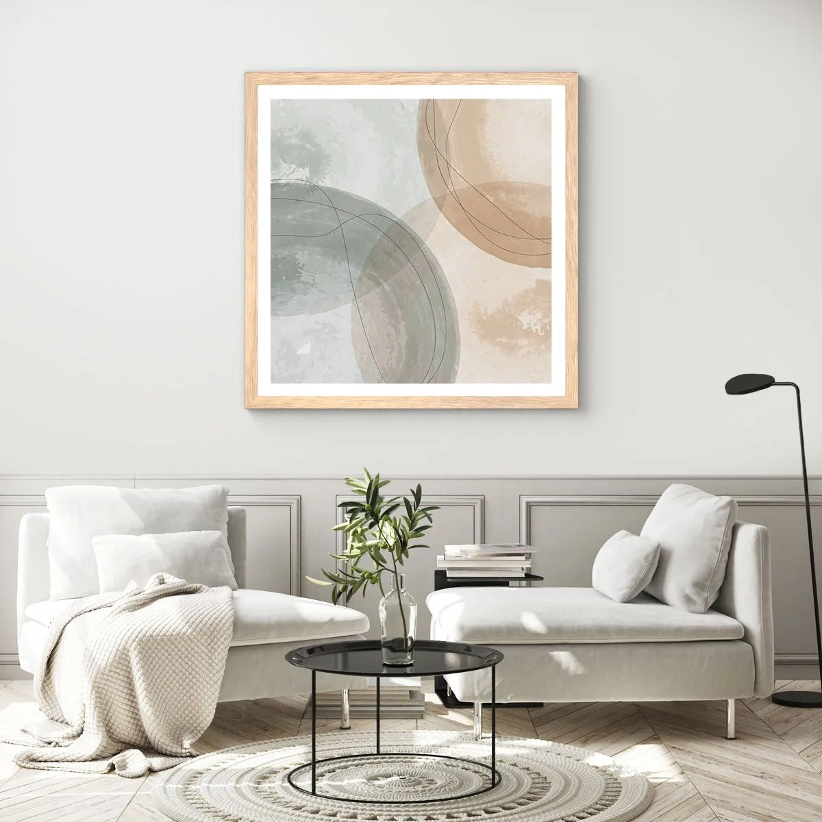 Affiche dans un chêne clair - Poster - Mondes pénétrants - 30x30 cm