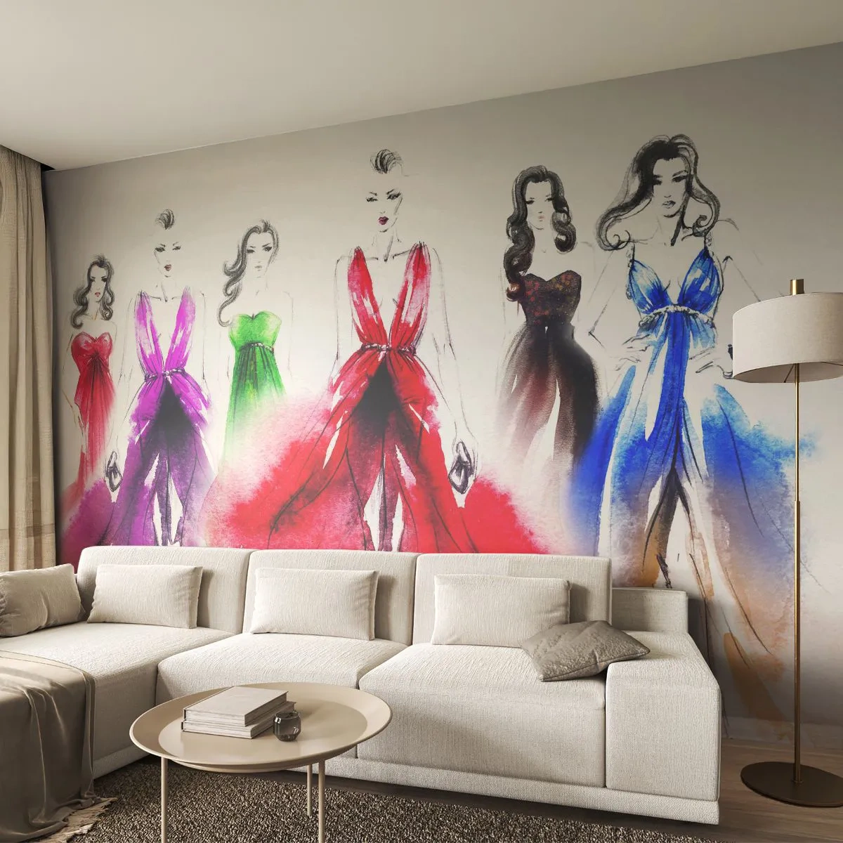 Papier Peint Autocollant Deluxe Sticker - Ambiances pour les déguisements - Défilé de mode, Femme, Robe - 250x175 cm