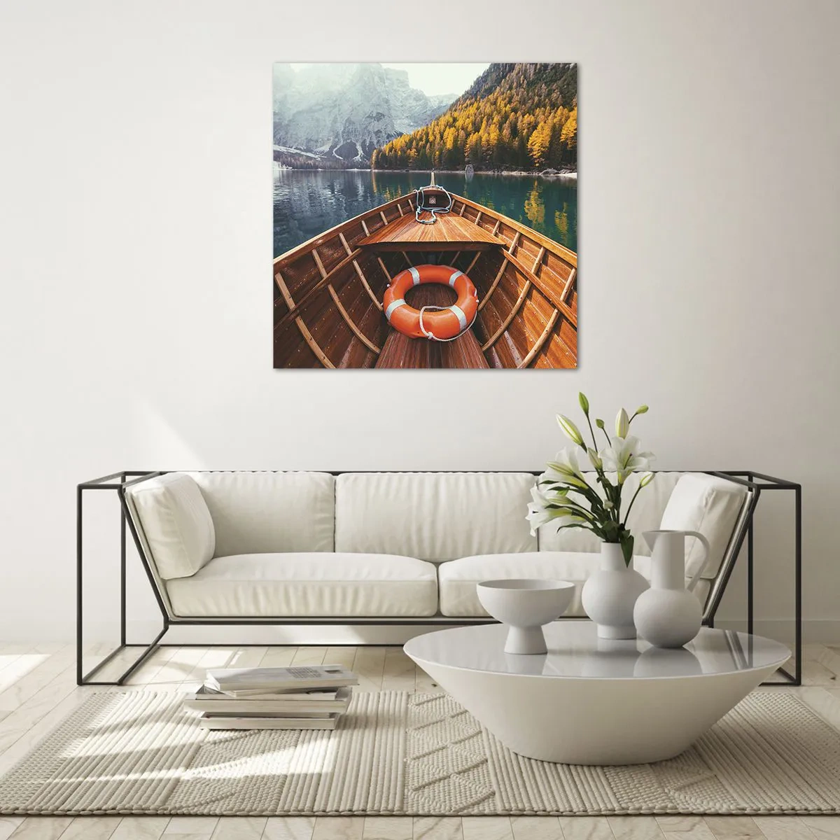 Impression sur verre - Image sur verre - Escapade en montagne - 70x70 cm