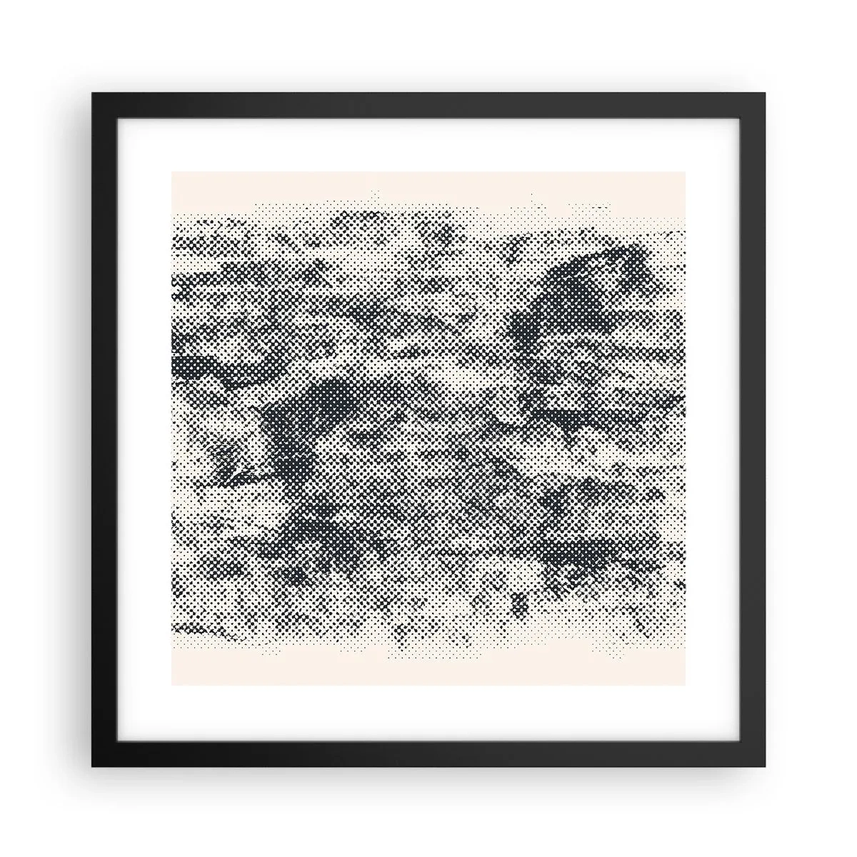 Affiche dans un cadre noir - Poster - Composition brumeuse - 40x40 cm