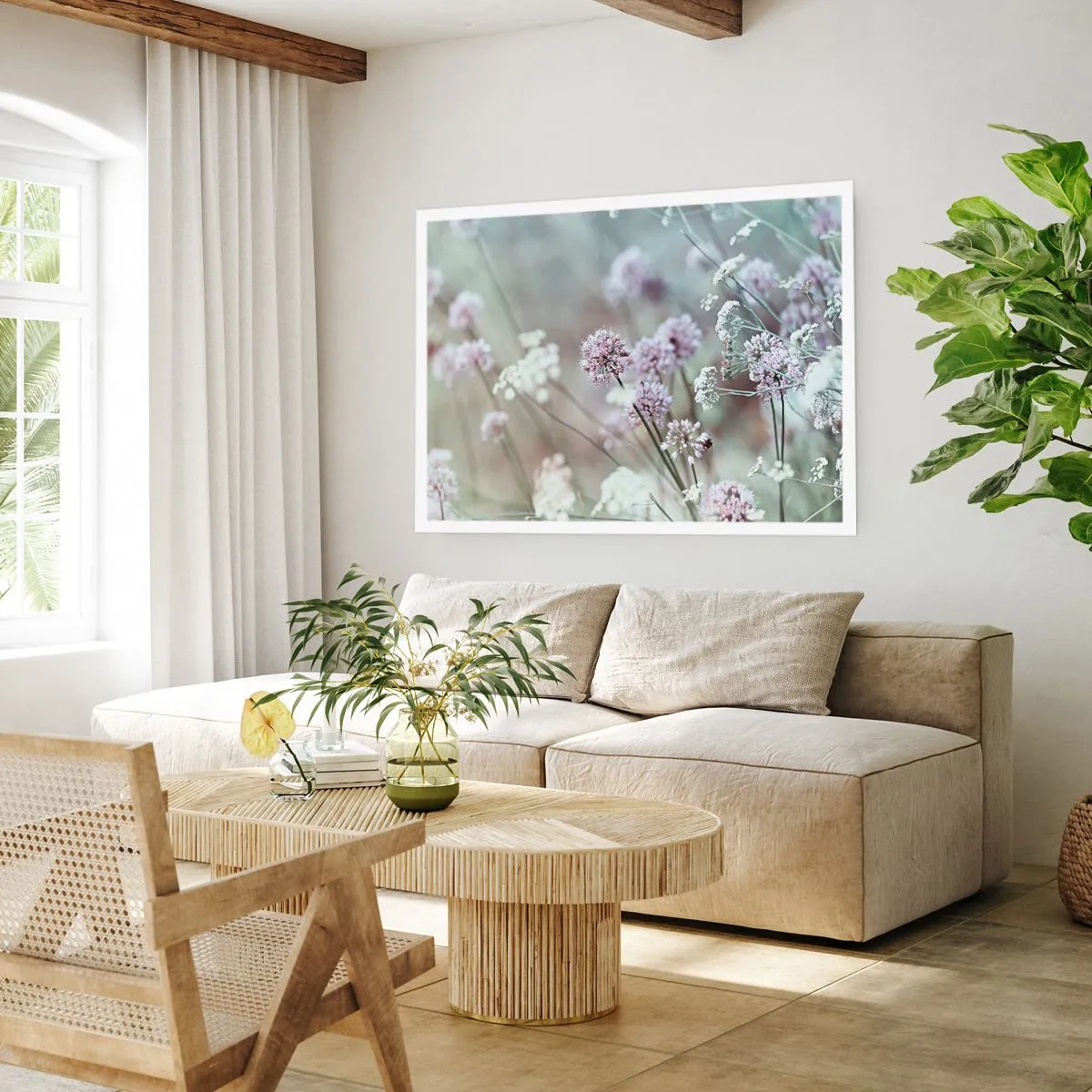 Affiche - Poster - Herbes douces en filigrane - 91x61 cm