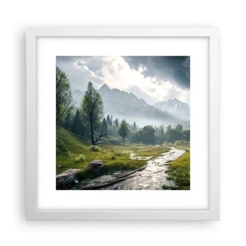 Affiche dans un cadre blanc - Poster - Aller et retour - 30x30 cm