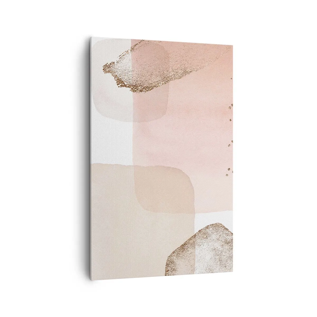 Impression sur toile - Image sur toile - Taches pastel avec éléments dorés - 80x120cm - Regard à travers la couleur - Décoration murale moderne pour le salon et la chambre ARTTOR