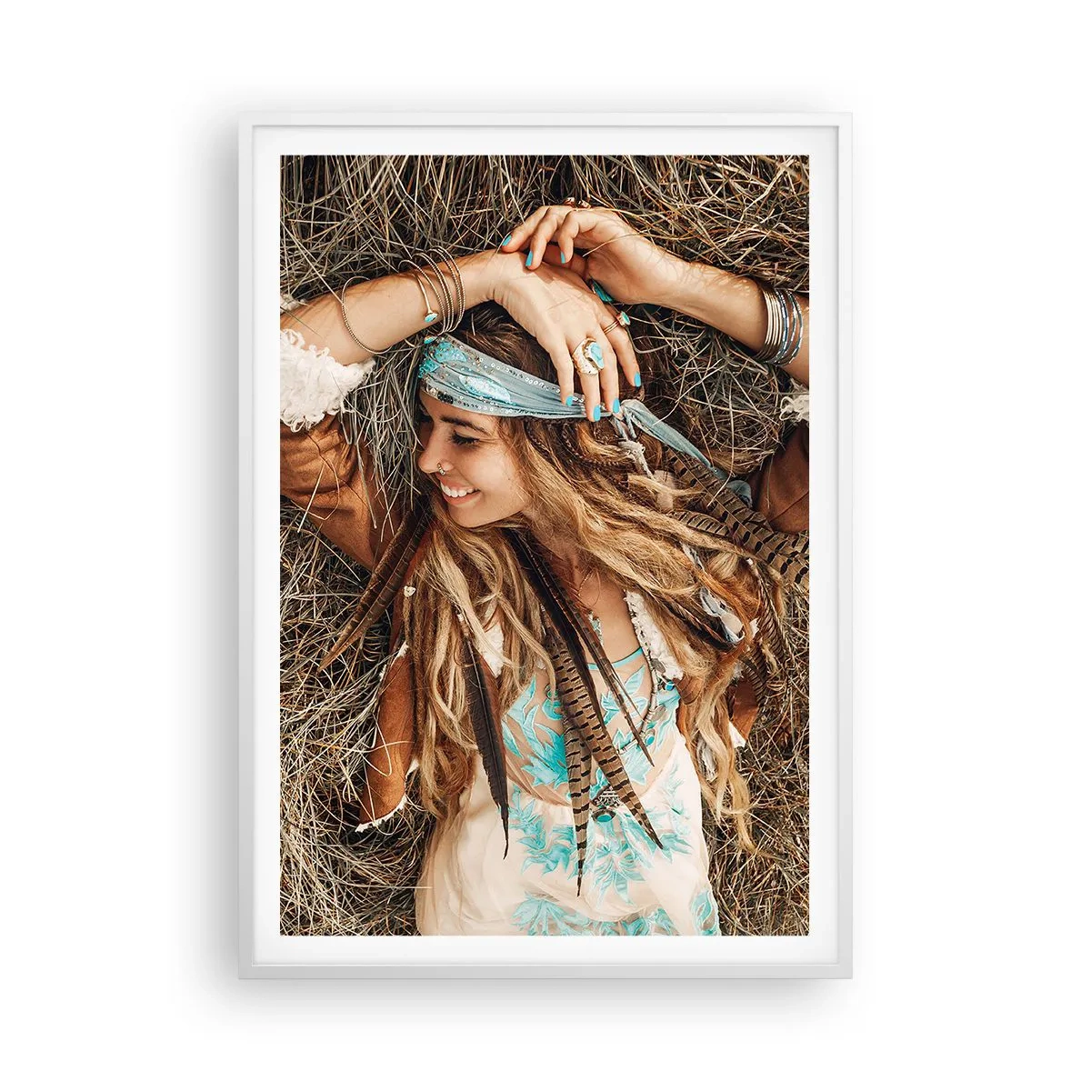 Affiche dans un cadre blanc - Poster - En route vers les années d'amour - 70x100 cm