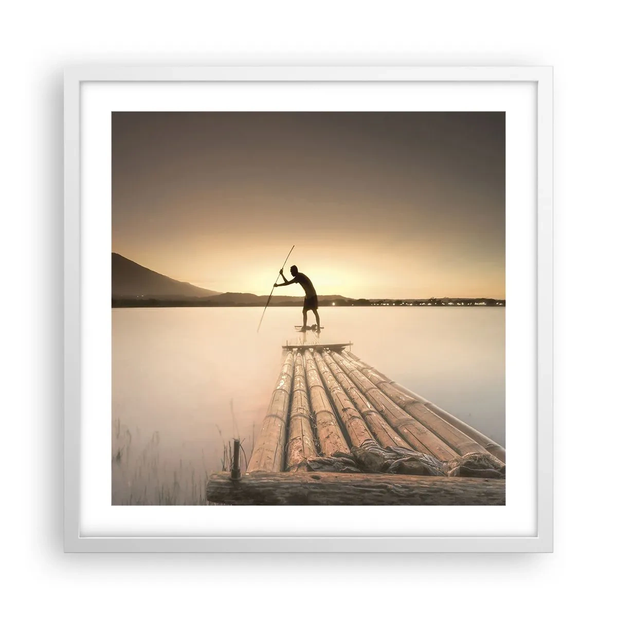 Affiche dans un cadre blanc - Poster - Avant la fin du jour - 50x50 cm