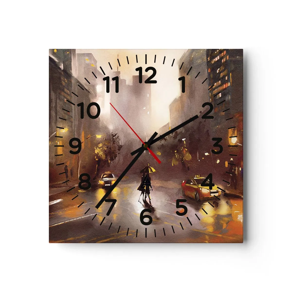 Horloge murale - Pendule murale - Dans les lumières de New-York - 40x40 cm