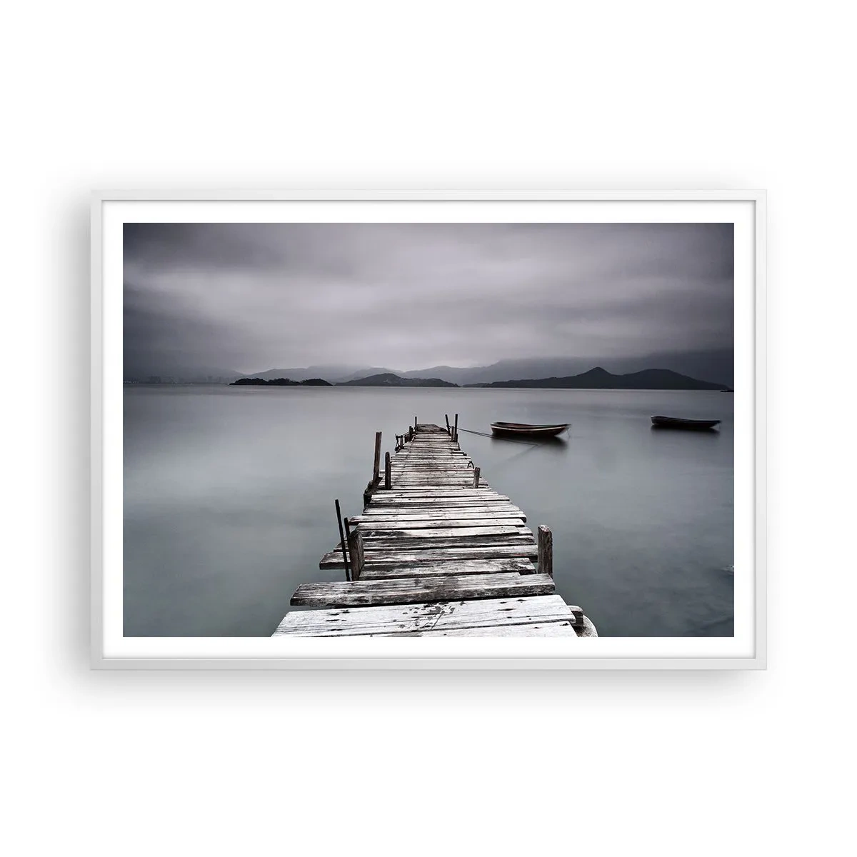 Affiche dans un cadre blanc - Poster - Tu peux partir demain - 100x70 cm