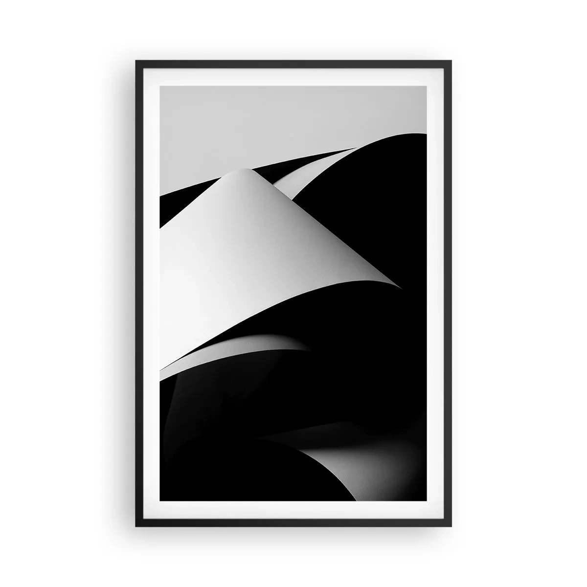 Affiche dans un cadre noir - Poster - Plans de lumière venus des profondeurs de l'ombre - 61x91 cm