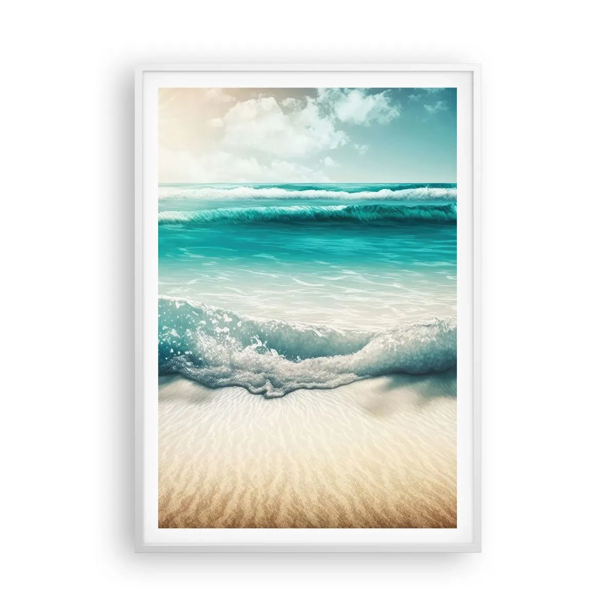 Affiche dans un cadre blanc - Poster - La paix de l'océan - 70x100 cm