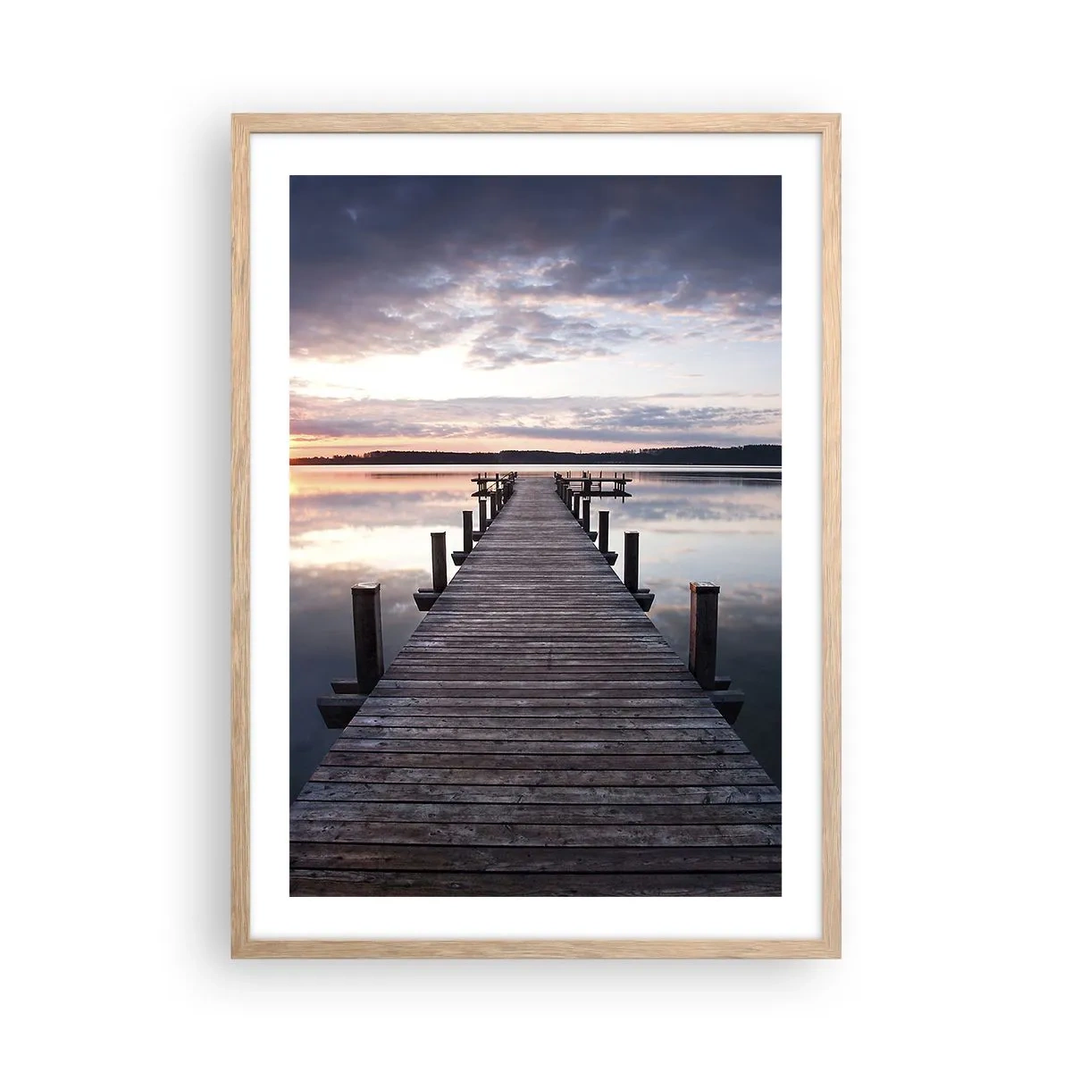 Affiche dans un chêne clair - Poster - Une frontière tranquille entre le jour et la nuit - 50x70 cm