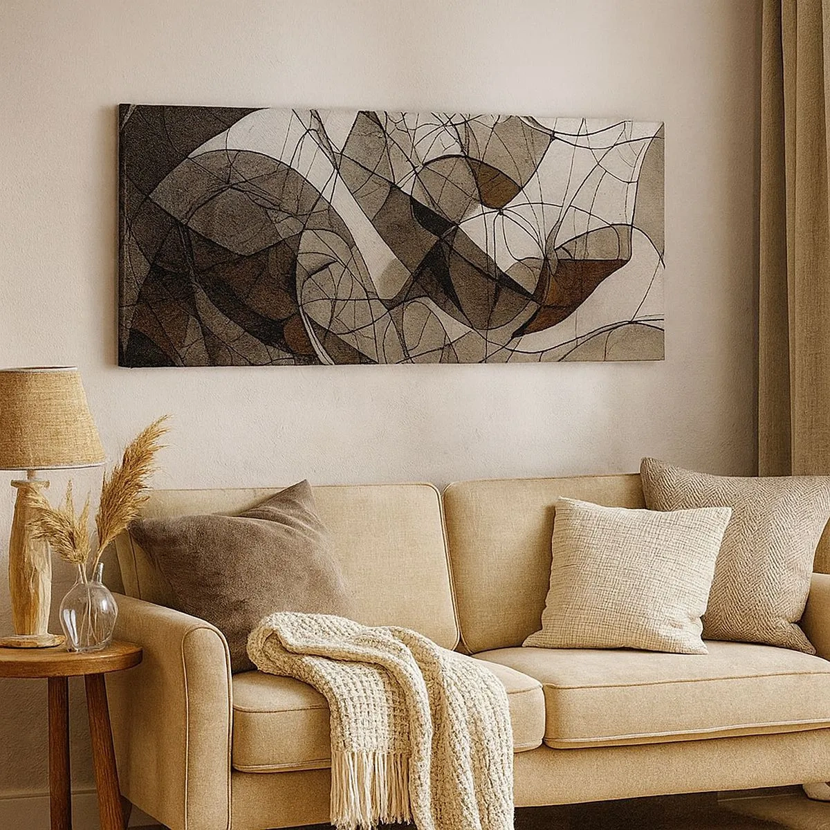 Impression sur toile - Image sur toile - Circulation des couleurs de la terre - 100x40 cm