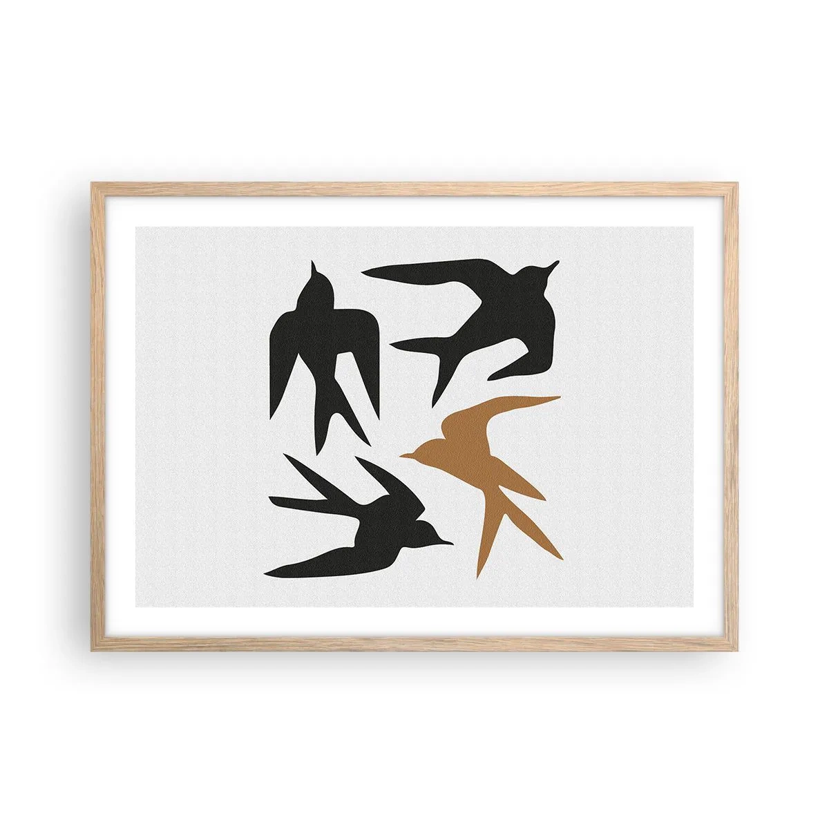 Affiche dans un chêne clair - Poster - Avaler du plaisir - 70x50 cm