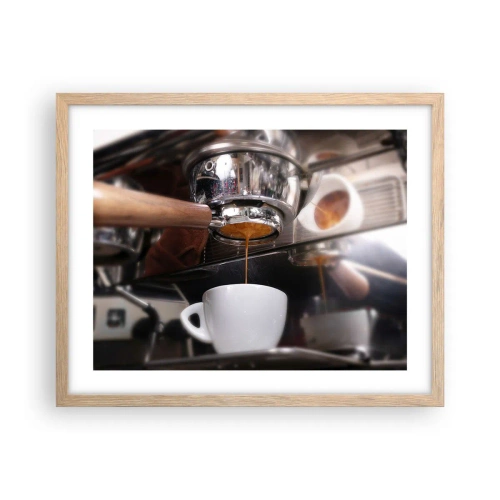 Affiche dans un chêne clair - Poster - Bon moment de la journée - 50x40 cm