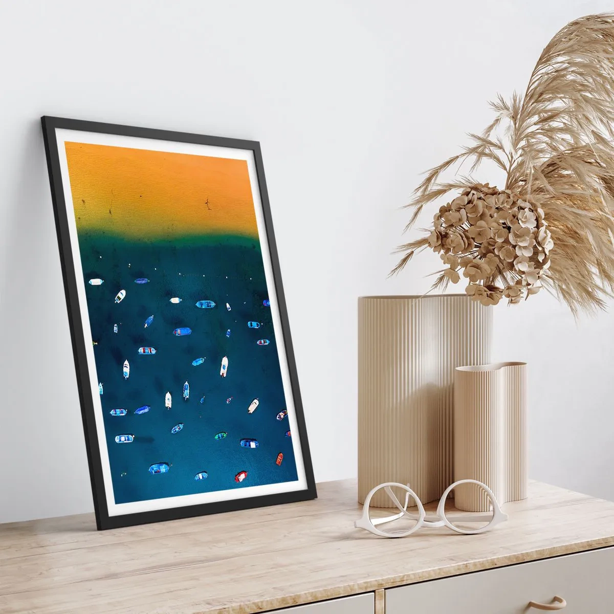 Affiche dans un cadre noir - Poster - Jeu de vacances - 70x100 cm