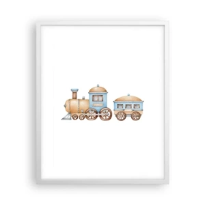 Affiche dans un cadre blanc - Poster - Il est à la gare... - 40x50 cm