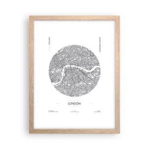 Affiche dans un chêne clair - Poster - Anatomie de Londres - 30x40 cm