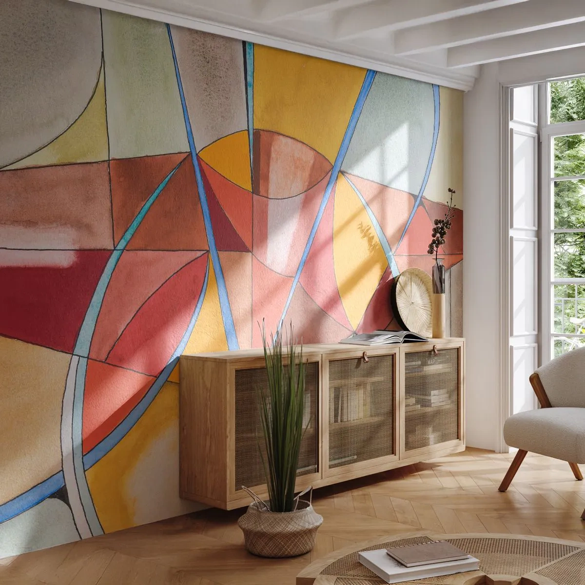 Papier Peint Autocollant Deluxe Sticker - Le carrousel, le carrousel des rêves - Abstraction, Morceau, Modèle moderne - 200x140 cm