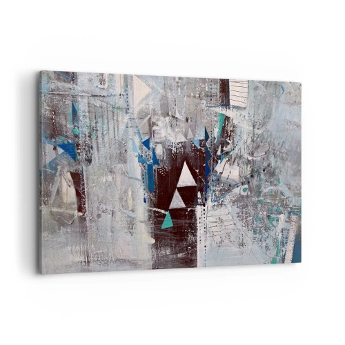 Impression sur toile - Image sur toile - Composition abstraite avec des triangles et des motifs géométriques - 120x80cm - Ordre prioritaire des triangles - Décoration murale moderne pour le salon et la chambre ARTTOR