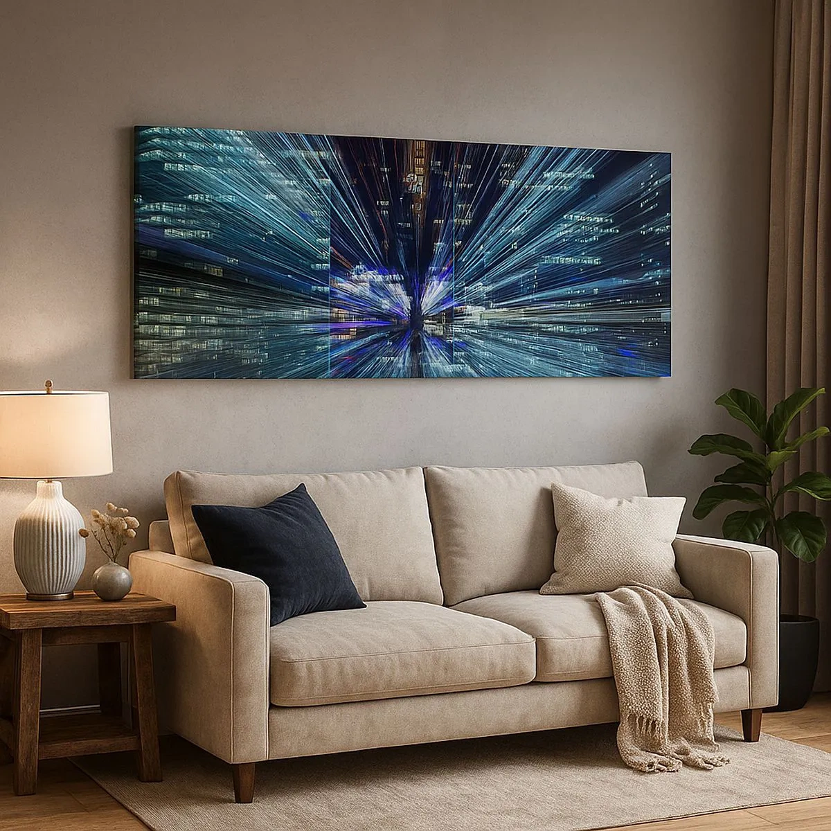 Impression sur toile - Image sur toile - Transition vers l'hyperespace - 100x40 cm