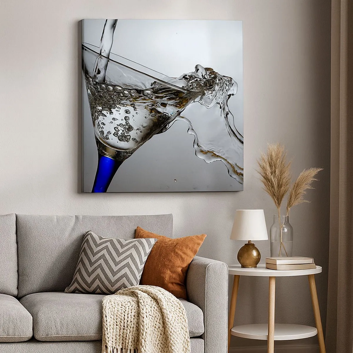 Impression sur toile - Image sur toile - Eau cristalline dans un verre cristal - 30x30 cm
