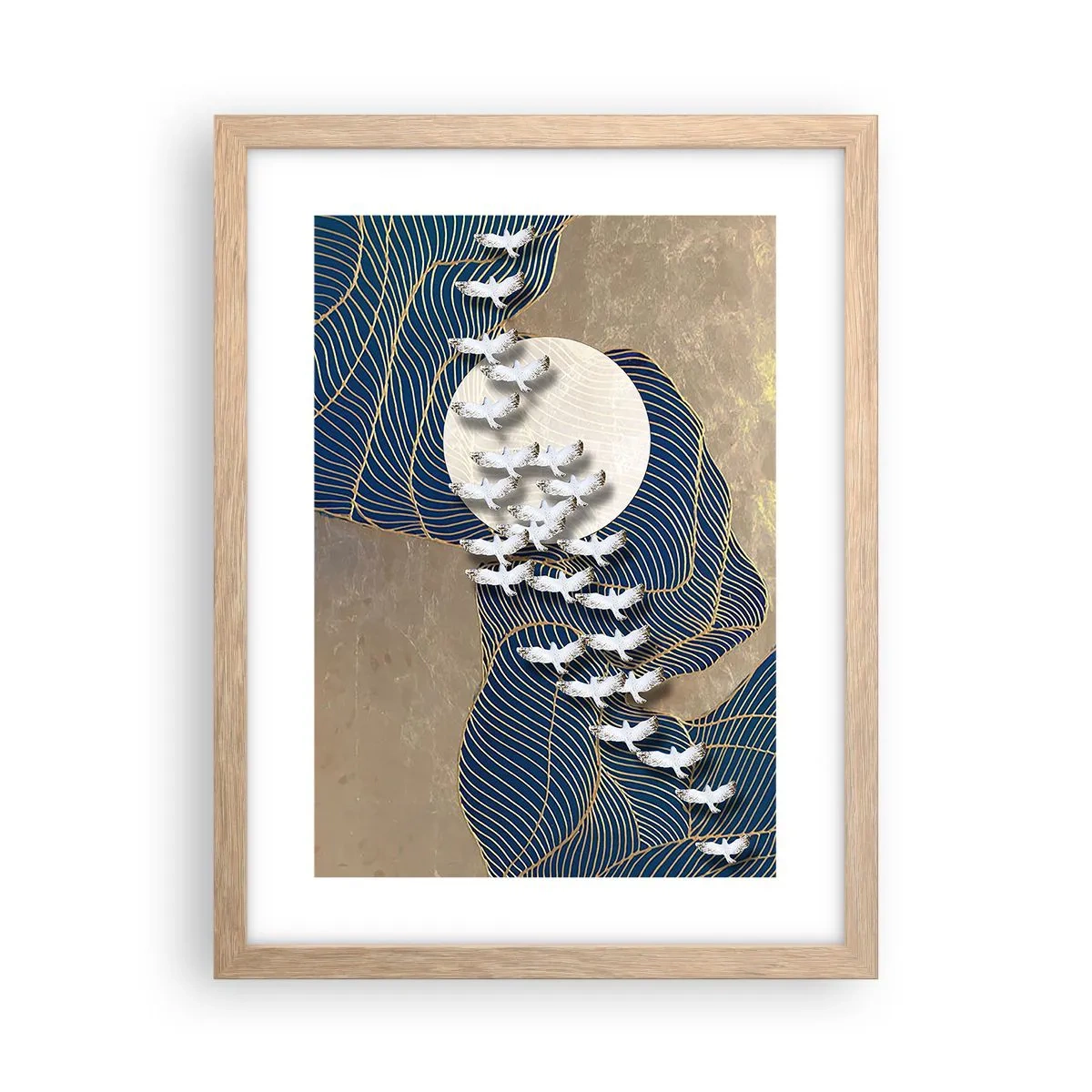 Affiche dans un chêne clair - Poster - Liberté, errance, communauté - 30x40 cm