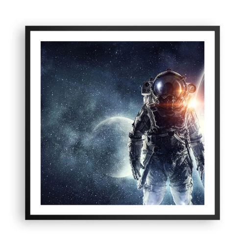 Affiche dans un cadre noir - Poster - Aventure spatiale - 60x60 cm