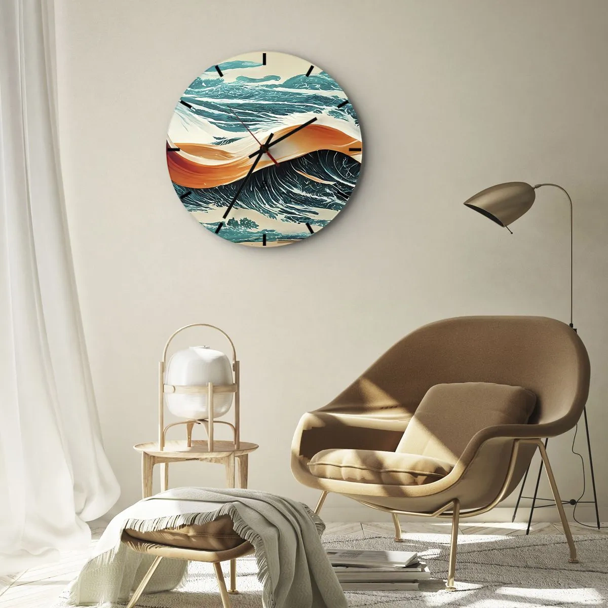Horloge murale - Pendule murale - Le rêve d'un surfeur - 30x30 cm