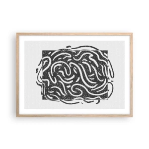 Affiche dans un chêne clair - Poster - Abstraction : la danse de la joie - 70x50 cm