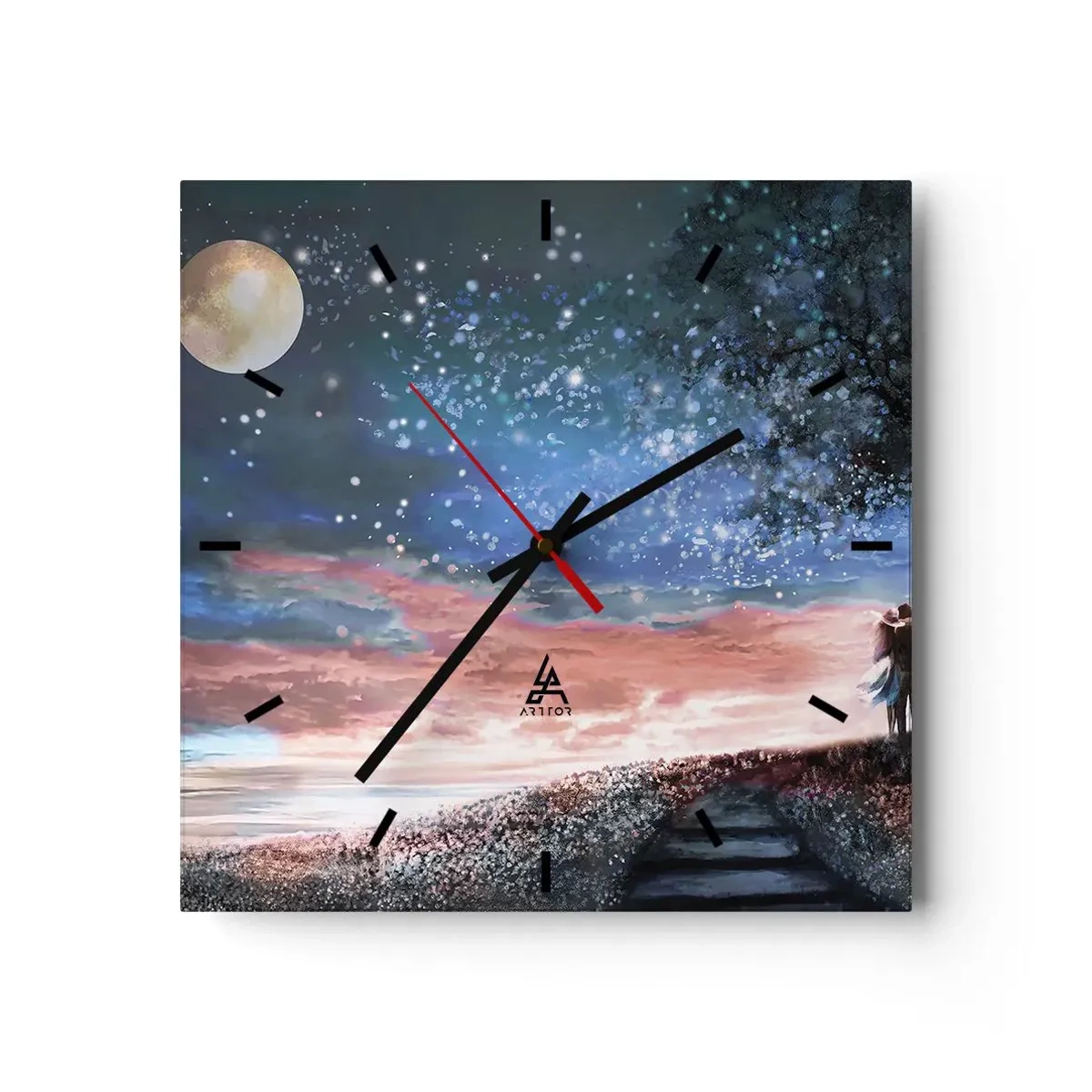Horloge murale - Pendule murale - Spectacle étoilé - 40x40 cm
