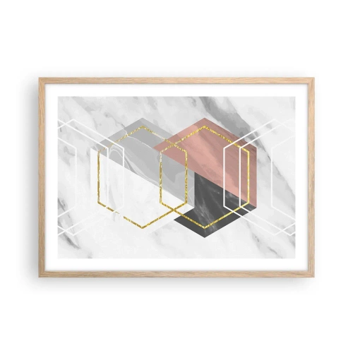 Affiche dans un chêne clair - Poster - Composition en chaîne - 70x50 cm