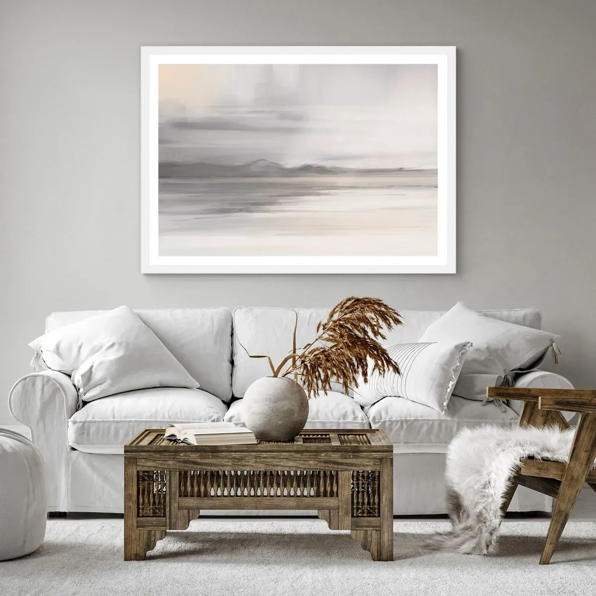 Affiche dans un cadre blanc - Poster - Distance réfléchie - 100x70 cm
