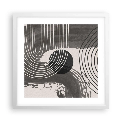 Affiche dans un cadre blanc - Poster - L'ovale gagne - 40x40 cm